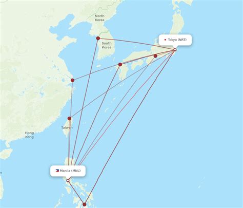 All Flight Routes From Manila To Tokyo Mnl To Nrt Flight Routes