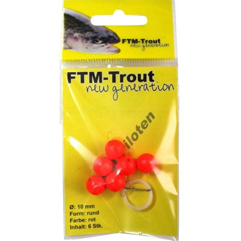 FTM Trout Piloten Rund Schwarz 8mm Inh 6 Stk