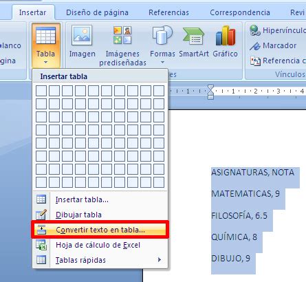 Aytuto Convertir Un Texto A Tabla En Word