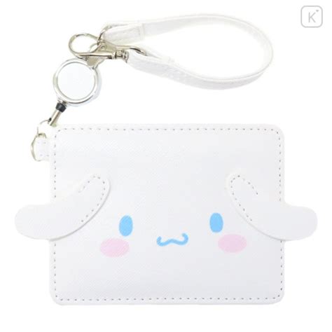 Japan Sanrio Pass Case Card Holder With Reel Cinnamoroll Pure