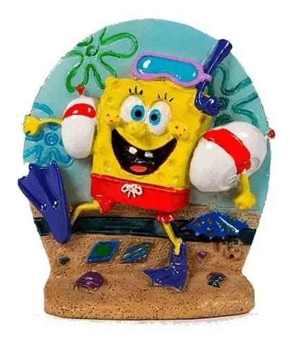 Adorno Para Acuario Pecera Bob Esponja En La Playa Penn Plax