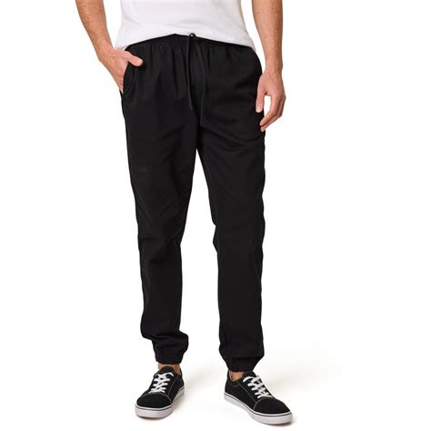 Allgood Mens Cuffed Jogger Pants Black Big W