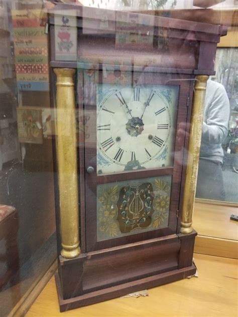 Seth Thomas Shelf Clock Brass Movement Weight Driven Gilded Columns Circa 1850s