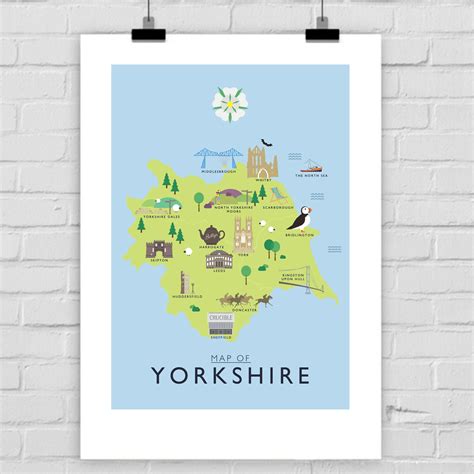 Map of Yorkshire A4 Print - Boggle Hole