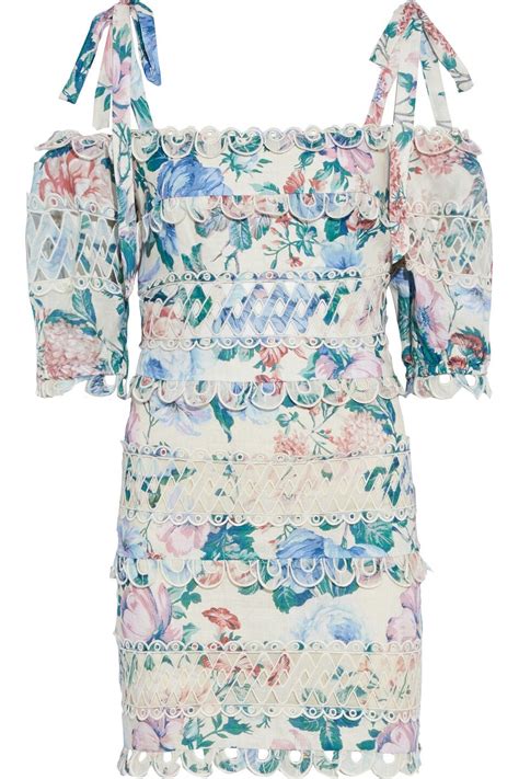 Buy Zimmermann Zimmermann Woman Verity Dot Cold Shoulder Floral Print