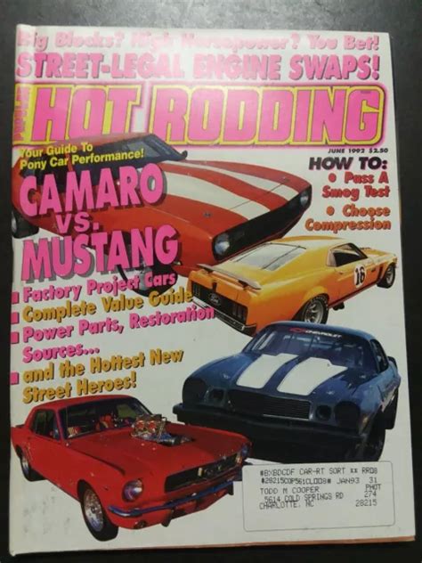 POPULAR HOT RODDING Juin 1992 48 Ford 68 Camaro 67 El Camino 53 Studebaker EUR 11 81 PicClick FR