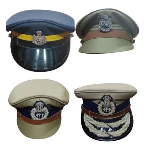 Cotton Police Cap Gender Unisex Color Khaki Black At Rs 500