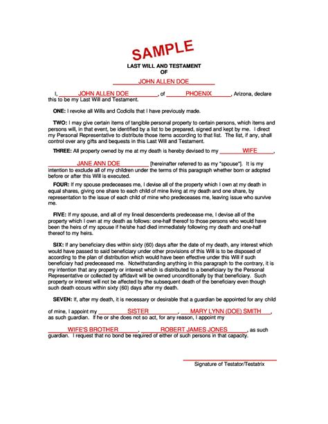 39 Last Will and Testament Forms & Templates - Template Lab