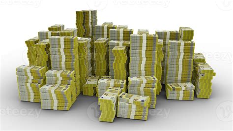 Big Stack Of Euro Notes A Lot Of Money 3d Rendering Of Bundles Of