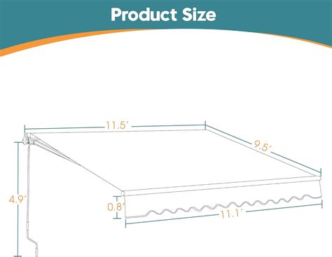 Mcombo Toldo Retr Ctil Motorizado De X Pies Para Puerta De Patio