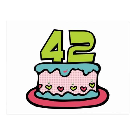 42 Year Old Birthday Cake Postcard | Zazzle.com