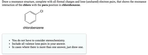 SOLVED Draw Resonance Structure Complete With All Formal Charges And