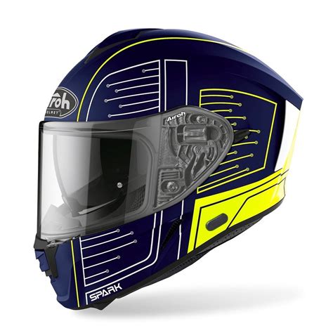 Airoh Spark Cyrcuit Azul Mate Capacete Integral Salgados Moto