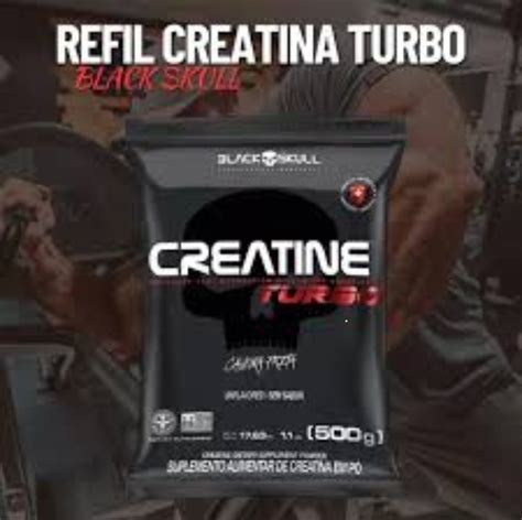 Creatina Turbo Black Skull 500g Creatine Monohidratada Turbo Caveira