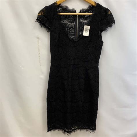 Womens Dotti Size 8 Black Midi Dress