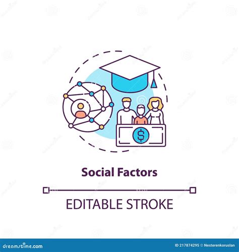 social factors concept icon stock vector illustration  graphic