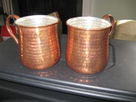 Set Of 2 Williams Sonoma Hammered Copper Mug Moscow Mule Cup Ebay