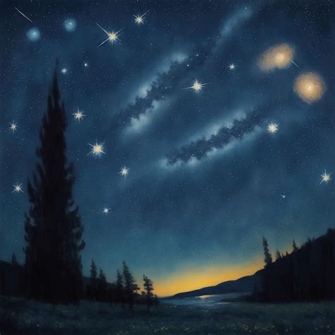 Premium AI Image | painting of a starry night sky