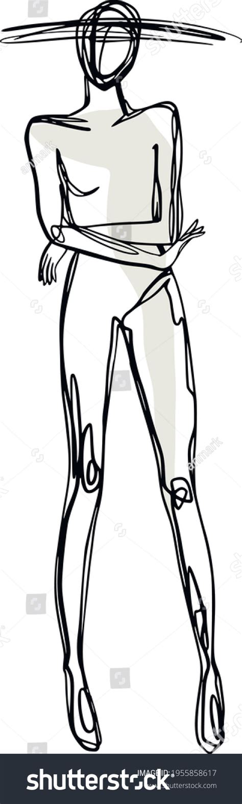 Vektor Stok Naked Women Line Art Clipart Nude Tanpa Royalti