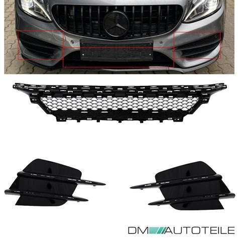 Kühlergrill Gitter SET hochglanz schwarz passt für Mercedes W205 C205