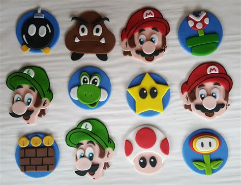 Mario Bros Cupcake Toppers