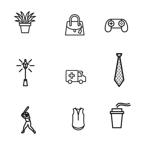 black and white icons set 29577034 Vector Art at Vecteezy