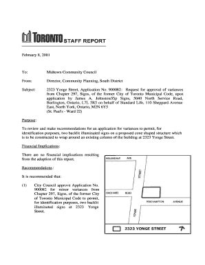 Fillable Online Toronto STAFF REPORT City Of Toronto Toronto Fax