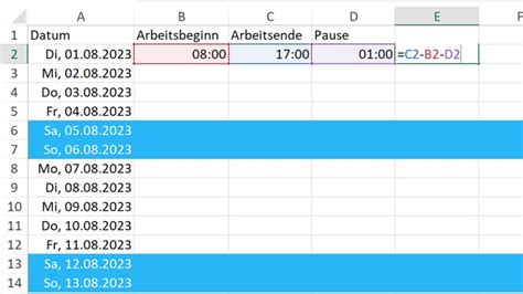 Arbeitszeiterfassung Excel Anleitung Vorlage Mit Video