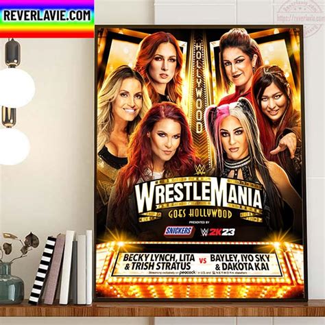 Wwe Wrestlemania Goes Hollywood Womens Matchup Home Decor Poster Canvas