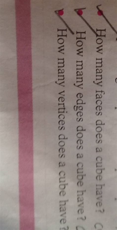 How many faces does a cube have? How many edges does a cube have? How man..