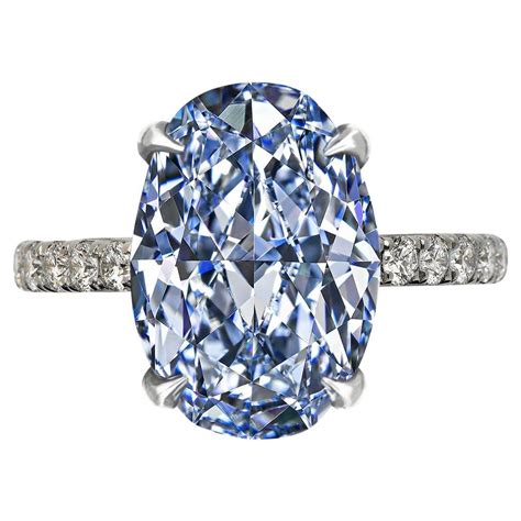 Exceptional Gia Certified Carat Fancy Blue Diamond Solitaire Ring For