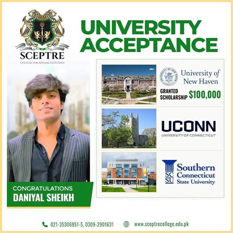 University Acceptance 2022 2023 Sceptre College