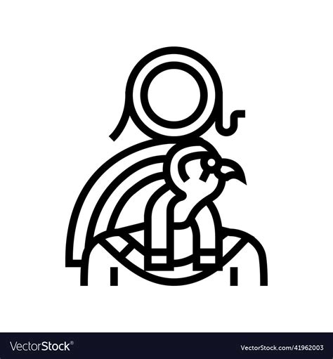 Ra egypt god line icon Royalty Free Vector Image