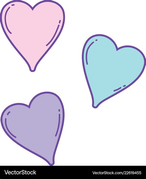 Cute hearts drawings Royalty Free Vector Image