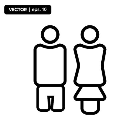 Premium Vector Male And Female Icon Vector Toilet Sign Restroom Icon