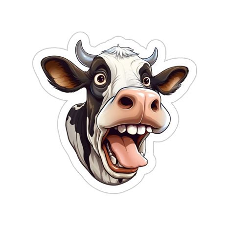 Laughing Cow Face Laptop Stickers, Cow Car Stickers, Phone Case ...