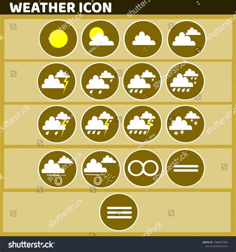 Set Various Weather Icons Weather Forecast Stock Vector Royalty Free 1486441982 Shutterstock