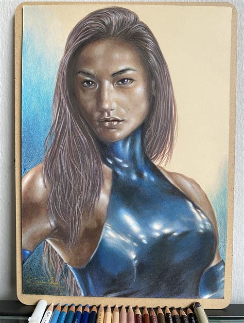 Psylocke, Fan Art on Colored Pencils by kevinchua79 on DeviantArt