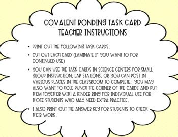 Covalent Bonding Task Cards By All The Things Matter Tpt