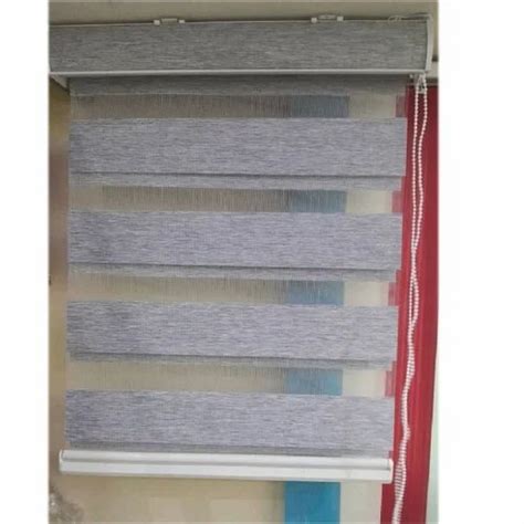 Grey Base Stripped Polyester Window Zebra Blind Size 18x6inch LXW