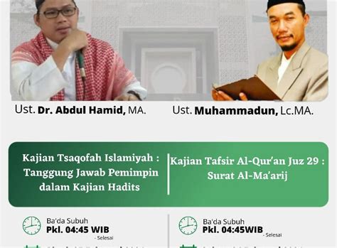 Kajian Tsaqofah Islamiyah Tanggung Jawab Pemimpin Dalam Kajian Hadits