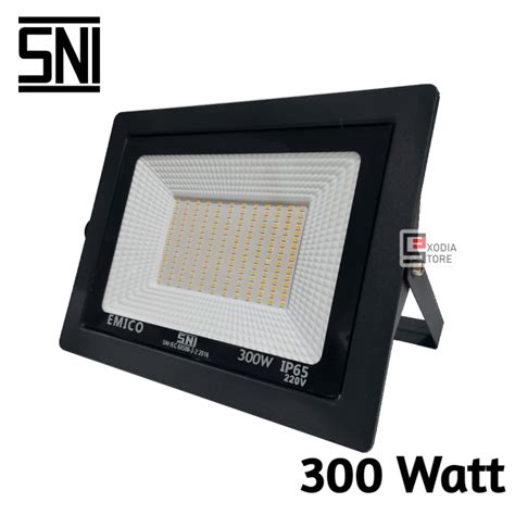 Emico Lampu Sorot 300 Watt SMD LED SNI IP65 Lampu Tembak Floodlight