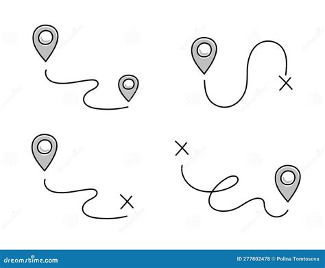 Pin Doodle Location Icon Hand Drawn Sketch Style Place Maker Location