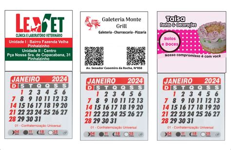 Ima Geladeira Personalizado 5x4 5cm Calendário 500 Und Elo7