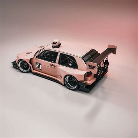 Rwd Time Attack Vw Gti Mk2 Was Retro Slammed In Pink And Its Also