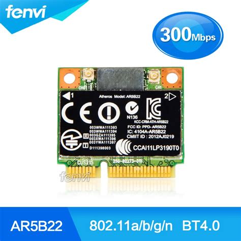 Atheros Ar B Dual Band Mbps Wireless Half Mini Pci E Network Wlan