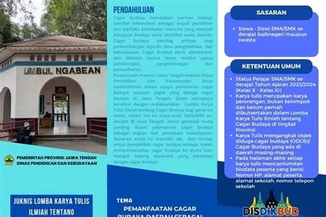 Lomba Karya Tulis Ilmiah Bagi Siswa Tentang Cagar Budaya