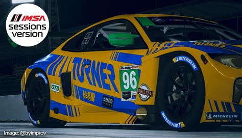 2022 Turner Motorsport BMW M4 GT3 Yellow Blue IMSA Session Number By