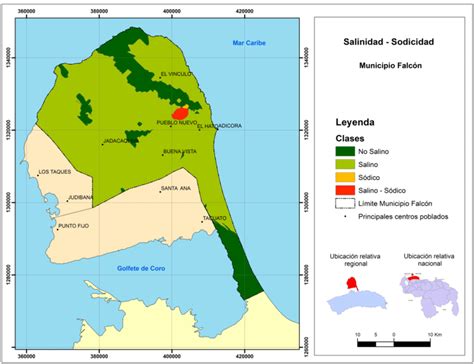 Mapa De Salinidad Sodicidad En Los Suelos Del Municipio Falc N De La