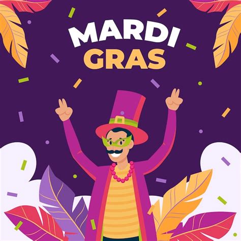 Premium Vector Flat Mardi Gras Festival Illustration